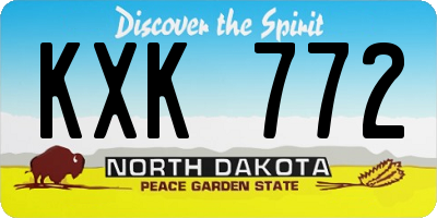 ND license plate KXK772