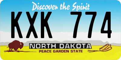 ND license plate KXK774