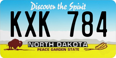 ND license plate KXK784