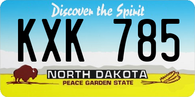 ND license plate KXK785