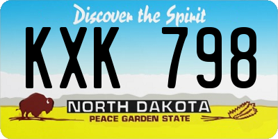 ND license plate KXK798