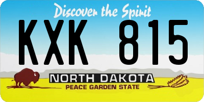 ND license plate KXK815