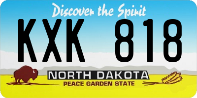 ND license plate KXK818