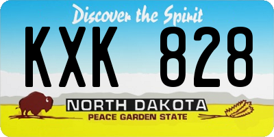 ND license plate KXK828