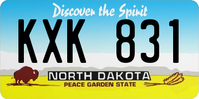 ND license plate KXK831