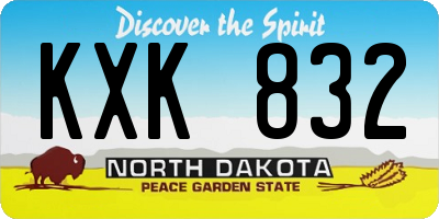 ND license plate KXK832