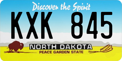 ND license plate KXK845