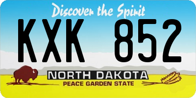 ND license plate KXK852