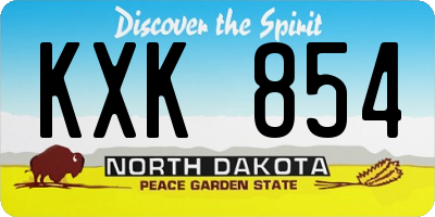 ND license plate KXK854