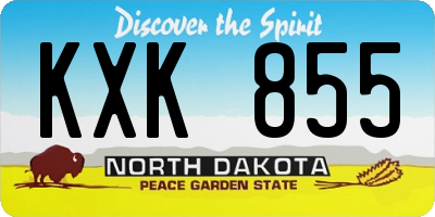 ND license plate KXK855