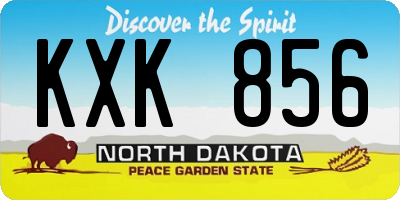 ND license plate KXK856