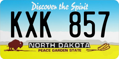 ND license plate KXK857