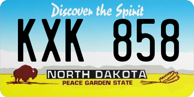 ND license plate KXK858