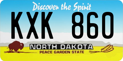 ND license plate KXK860