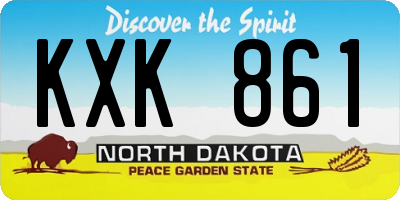 ND license plate KXK861