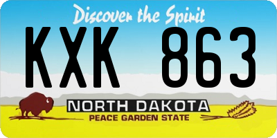 ND license plate KXK863