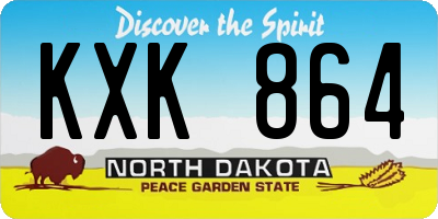 ND license plate KXK864