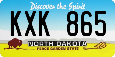 ND license plate KXK865