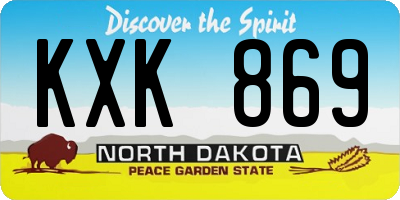 ND license plate KXK869