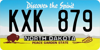 ND license plate KXK879