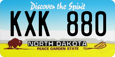 ND license plate KXK880