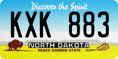 ND license plate KXK883