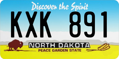 ND license plate KXK891