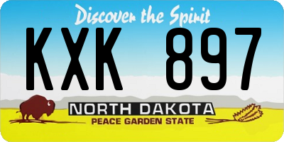 ND license plate KXK897