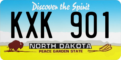 ND license plate KXK901