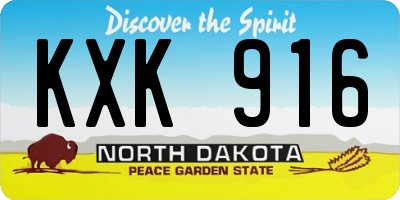 ND license plate KXK916