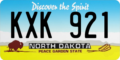 ND license plate KXK921