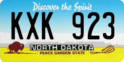 ND license plate KXK923