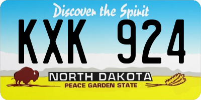 ND license plate KXK924
