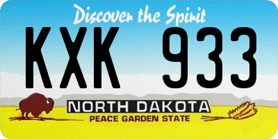 ND license plate KXK933