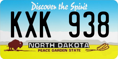 ND license plate KXK938