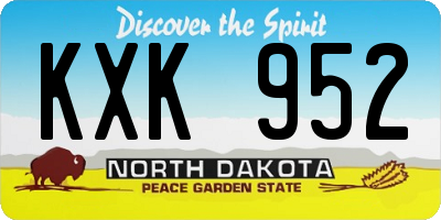 ND license plate KXK952