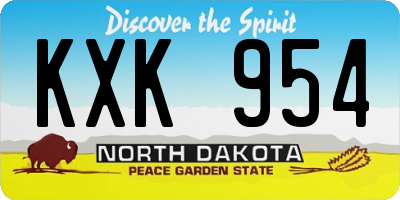ND license plate KXK954