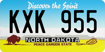 ND license plate KXK955