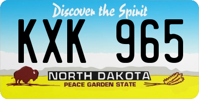 ND license plate KXK965