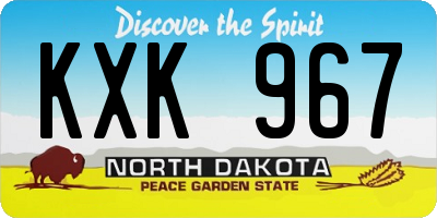 ND license plate KXK967