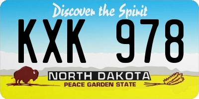 ND license plate KXK978