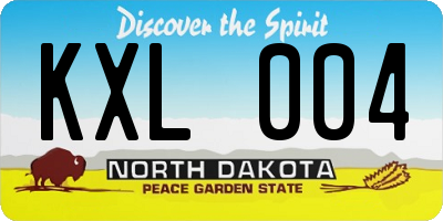 ND license plate KXL004