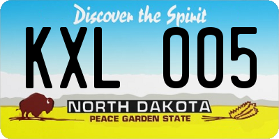 ND license plate KXL005