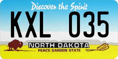 ND license plate KXL035