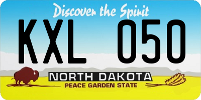 ND license plate KXL050