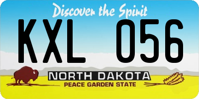 ND license plate KXL056
