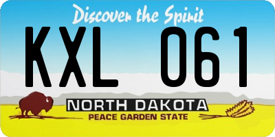ND license plate KXL061
