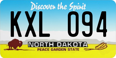 ND license plate KXL094