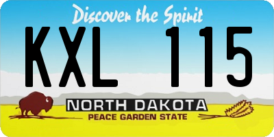 ND license plate KXL115
