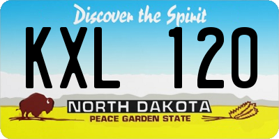 ND license plate KXL120